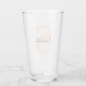Modern Elegant Gepersonaliseerd Roze Monogram Init Glas (Achterkant)