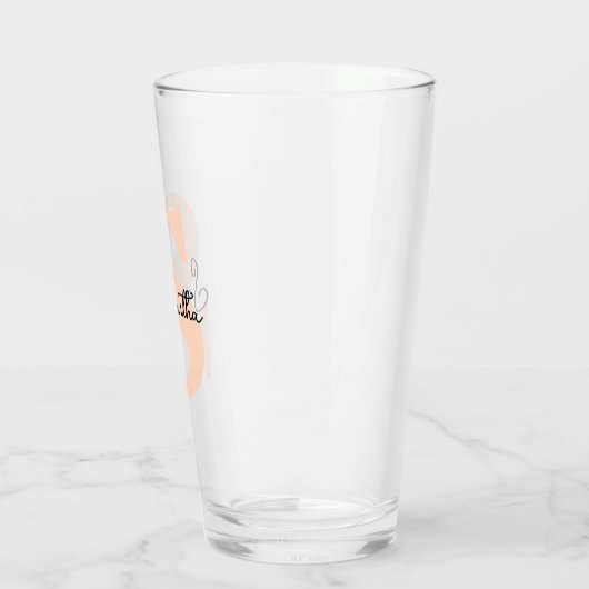 Modern Elegant Gepersonaliseerd Roze Monogram Init Glas (Links)