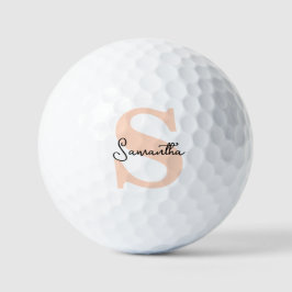 Modern Elegant Gepersonaliseerd Roze Monogram Init Golfballen