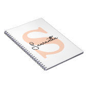 Modern Elegant Gepersonaliseerd Roze Monogram Init Notitieboek (Rechterzijde)