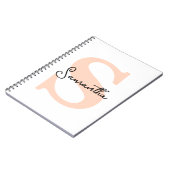 Modern Elegant Gepersonaliseerd Roze Monogram Init Notitieboek (Linkerzijde)