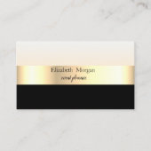 Modern elegant gestreept stijlvol zwart, goud visitekaartje (Voorkant)