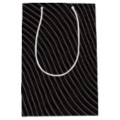 Modern Elegant Gestreept Zwart Medium Cadeauzakje (Voorkant)