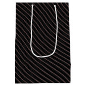 Modern Elegant Gestreept Zwart Medium Cadeauzakje (Achterkant)