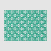 Modern elegant geweven groen ikat stammenpatroon tissuepapier (Voorkant)