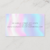 Modern Elegant Girl Face Silhouette Holographic Visitekaartje (Achterkant)