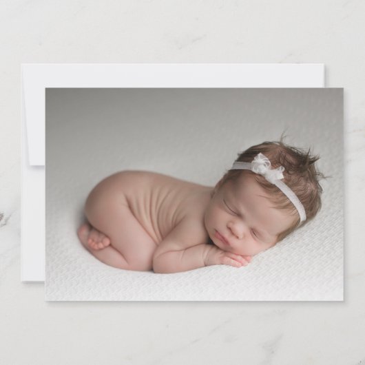 Modern Elegant Girl Pink Foto geboorteaankondiging (Achterkant)