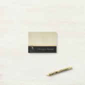 Modern Elegant Girly, Black, Cream, Cat Post-it® Notes (Op bureau)