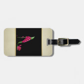 Modern Elegant Girly, Black, Cream, Flower Hiel Bagagelabel (Voorkant horizontaal)