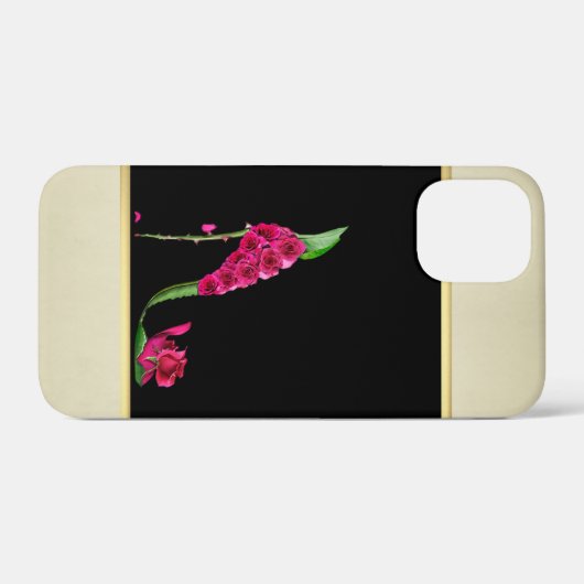 Modern Elegant Girly, Black, Cream, Flower Hiel Case-Mate iPhone Case (Achterkant (horizontaal))