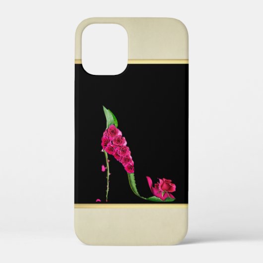 Modern Elegant Girly, Black, Cream, Flower Hiel Case-Mate iPhone Case (Achterkant)