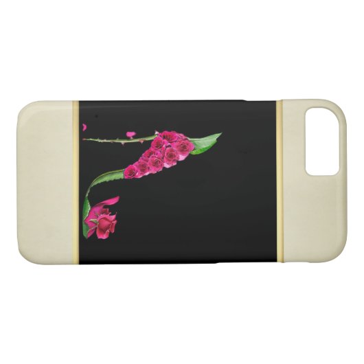 Modern Elegant Girly, Black, Cream, Flower Hiel Case-Mate iPhone Case (Achterkant (Horizontaal))