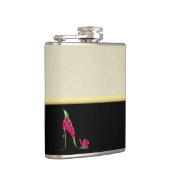 Modern Elegant Girly, Black, Cream, Flower Hiel Heupfles (Rechts)