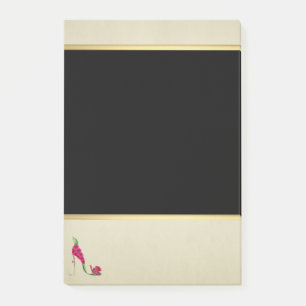 Modern Elegant Girly, Black, Cream, Flower Hiel Post-it® Notes