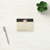 Modern Elegant Girly, Black, Cream, Roos Post-it® Notes (Kantoor)