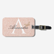 Modern Elegant Girly Blush roze Travel Monogram