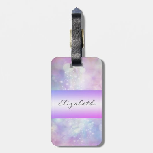 Modern Elegant Girly, Bokeh, Cat Bagagelabel (Achterkant verticaal)