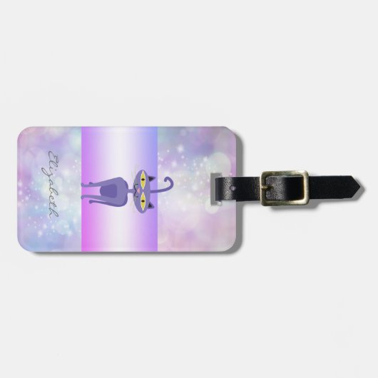 Modern Elegant Girly, Bokeh, Whimsical Bagagelabel (Voorkant horizontaal)