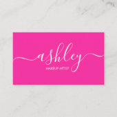 Modern Elegant Girly Calligraphy Pink Visitekaartje (Voorkant)