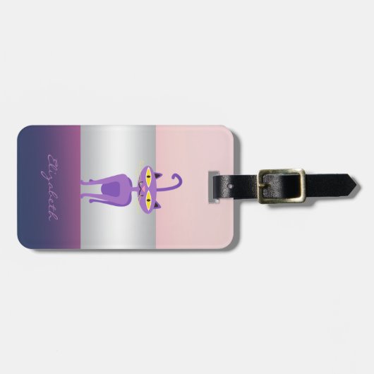 Modern Elegant Girly, Cat Bagagelabel (Voorkant horizontaal)