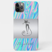 Modern Elegant Girly, Cat Holographic Case-Mate iPhone Case (Achterkant)