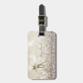Modern Elegant Girly, Glittery, Bokeh, Cat Bagagelabel (Voorkant verticaal)