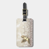 Modern Elegant Girly, Glittery, Bokeh, Hiel Bagagelabel (Voorkant verticaal)