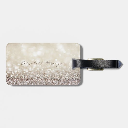Modern Elegant Girly, Glittery, Bokeh, Hiel Bagagelabel (Achterkant horizontaal)