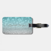 Modern Elegant Girly, Glittery, Bokeh, Starfish Bagagelabel (Achterkant horizontaal)