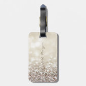Modern Elegant Girly, Glittery, Hiel Bagagelabel (Achterkant verticaal)