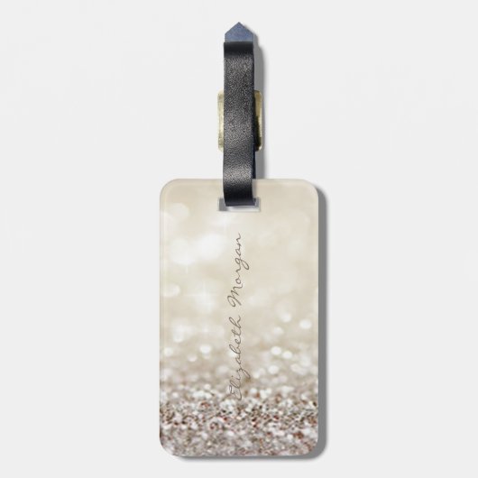 Modern Elegant Girly, Glittery, Hiel Bagagelabel (Achterkant verticaal)