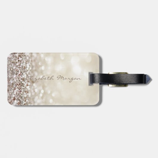Modern Elegant Girly, Glittery, Hiel Bagagelabel (Achterkant horizontaal)