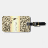 Modern Elegant Girly, Gold Glitter, Floral Hiel Bagagelabel (Voorkant horizontaal)