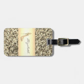 Modern Elegant Girly, Gold Glitter, Hiel Bagagelabel (Voorkant horizontaal)