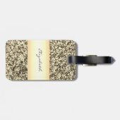 Modern Elegant Girly, Gold Glitter, Hiel Bagagelabel (Achterkant horizontaal)