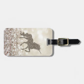 Modern Elegant Girly, Gold Glitter Unicorn Bagagelabel (Voorkant horizontaal)