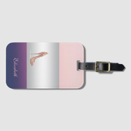 Modern Elegant Girly, Hiel Bagagelabel (Voorkant (horizontaal))