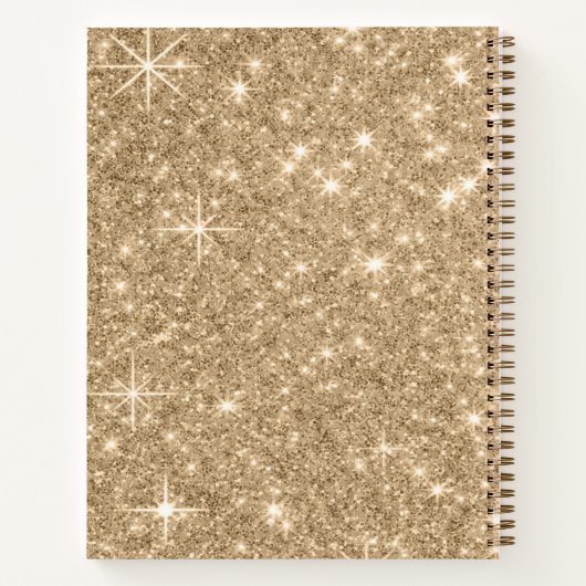Modern Elegant Girly Monogram Gold Glitter Sparkle Notitieboek (Achterkant)