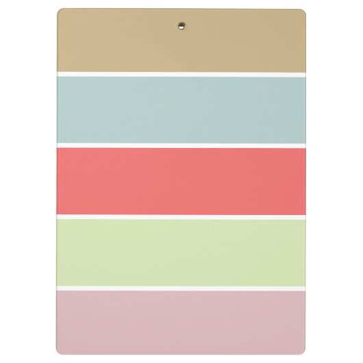Modern Elegant Girly Pastel Striped Klembord (Achterkant)