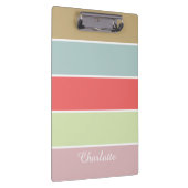 Modern Elegant Girly Pastel Striped Klembord (Rechts)