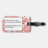 Modern Elegant Girly Pink Floral Travel Monogram Bagagelabel (Achterkant horizontaal)