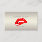 Modern Elegant Girly Professional, Red Lips Visitekaartje (Voorkant)