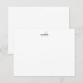 Modern Elegant Girly Script Black Gray Monogram Notitiekaartje (Voorkant / Achterkant)
