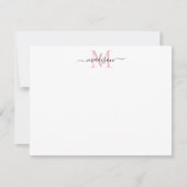 Modern elegant Girly Script Blush Pink Monogram Notitiekaartje (Voorkant)