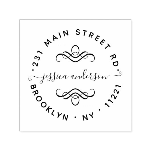 Modern Elegant Girly Script Calligrafie Chic Zelfinktende Stempel (Design)