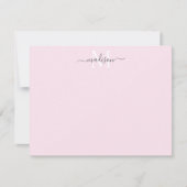 Modern Elegant Girly Script Monogram Blush Pink Notitiekaartje (Voorkant)