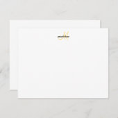Modern Elegant Girly Script Mustard Monogram Notitiekaartje (Voorkant / Achterkant)