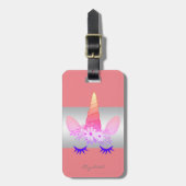 Modern Elegant Girly, Unicorn Bagagelabel (Voorkant verticaal)