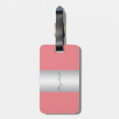 Modern Elegant Girly, Unicorn, Floral Crown Bagagelabel (Achterkant verticaal)