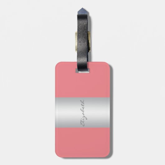 Modern Elegant Girly, Unicorn, Floral Crown Bagagelabel (Achterkant verticaal)